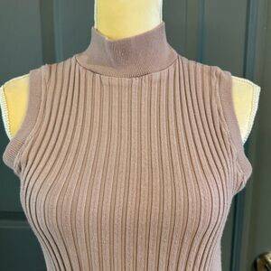 Zara Sleeveless Ribbed Turtleneck Sweater - Blush dress Sz xs-s